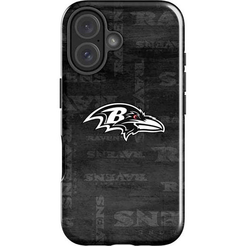NFL Baltimore Ravens Black & White iPhone 16 Plus Impact Case